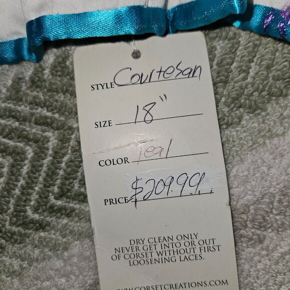 NWT TAGS VINTAGE TEAL BLUE CORSET XXS 18" - Picture 6 of 15